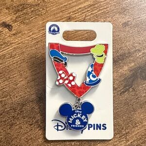 Disney Red and Blue Mickey & Friends Enamel Pin Set
